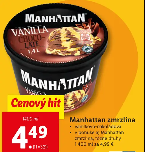 Manhattan vanilkovo-čokoládová zmrzlina