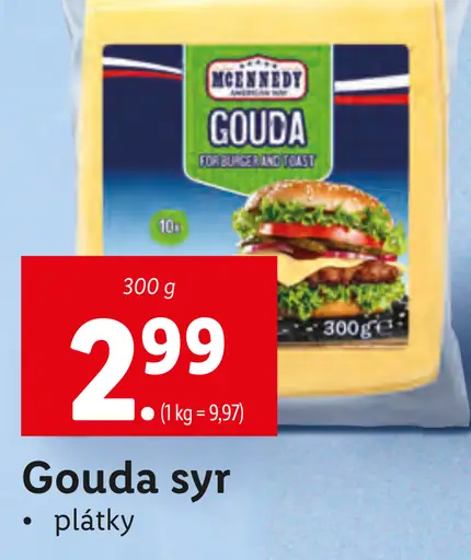 Gouda syr plátky