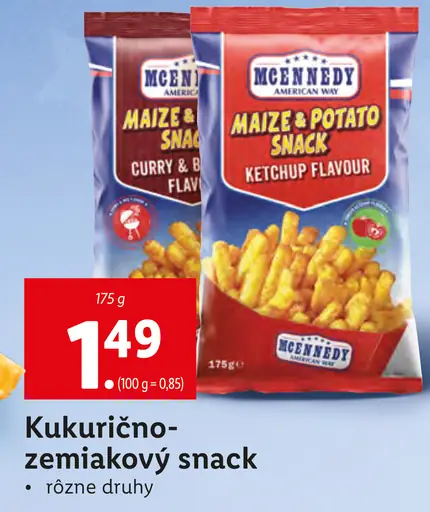 Mcennedy kukurično-zemiakový snack