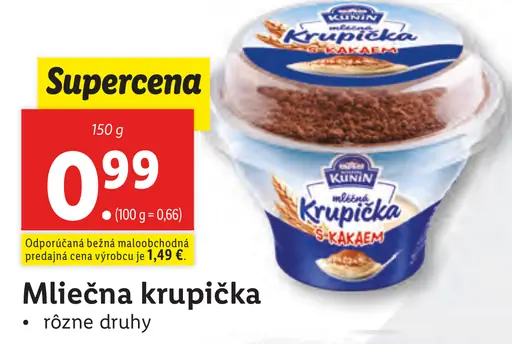 Kunín Mliečna krupička