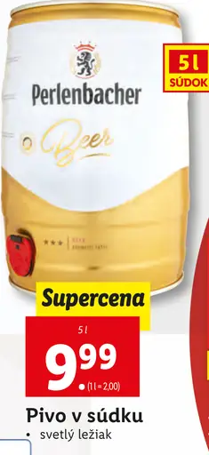 Perlenbacher Pivo v sudku svetlý ležiak