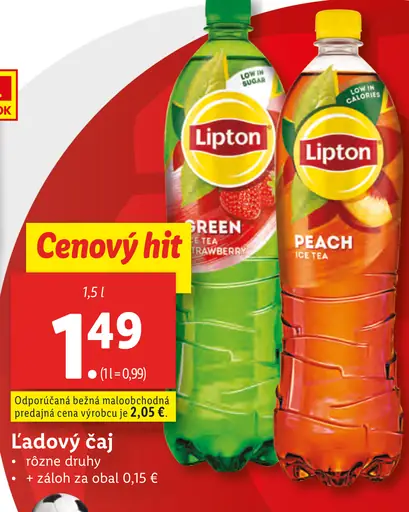 Lipton Ice Tea ľadový čaj s príchuťou broskyne