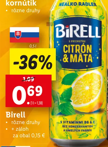 Birell Citrón & Mäta