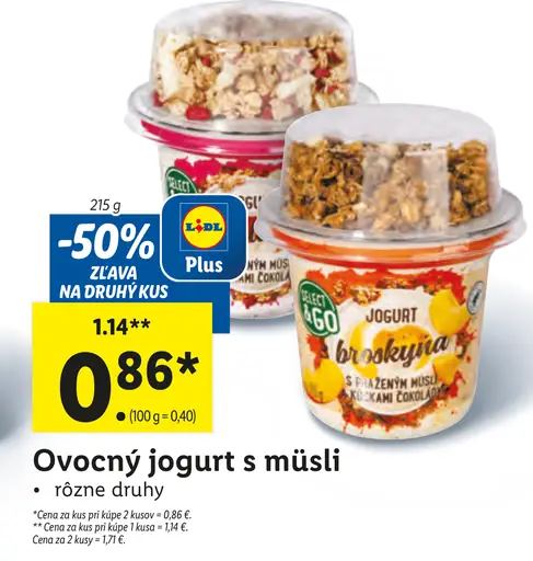 Ovocný jogurt s müsli