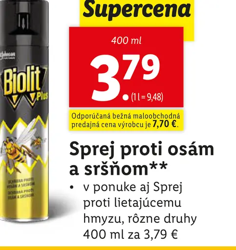 Biolit Sprej proti osám a sršňom