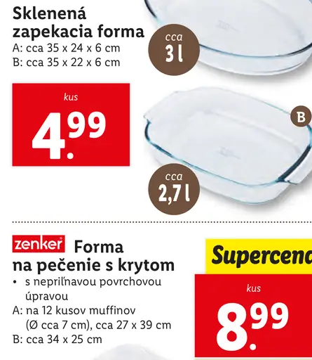 Livarno sklenená zapekacia forma