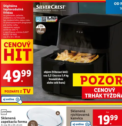 SilverCrest Digitálna teplovzdušná fritéza