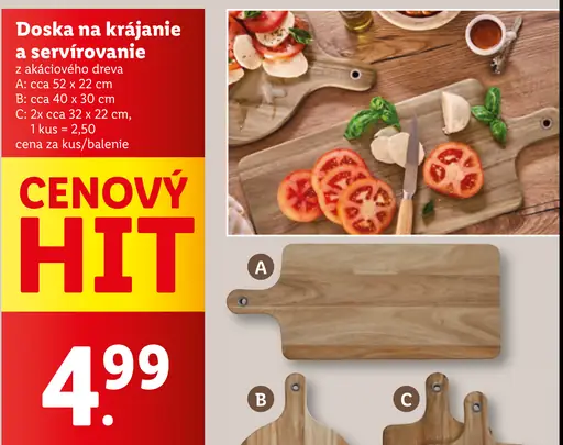 Doska na krájanie a servírovanie z akáciového dreva