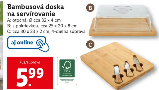 Bambusová doska na servírovanie