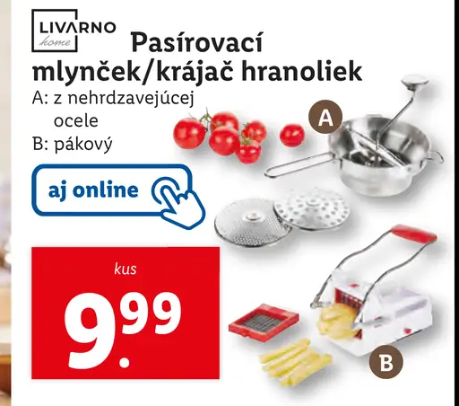 LIVARNO home Pasírovací mlynček/krajáč hranoliek