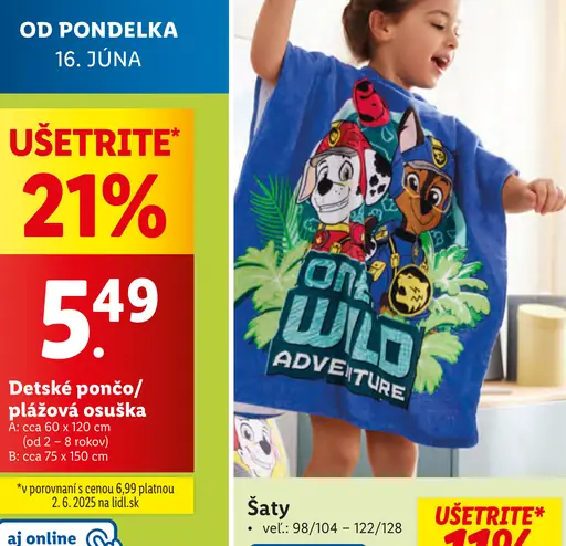 Detské pončo/plážová osuška