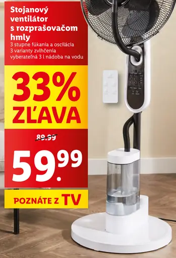 SilverCrest Stojanový ventilátor s rozprašovačom hmly
