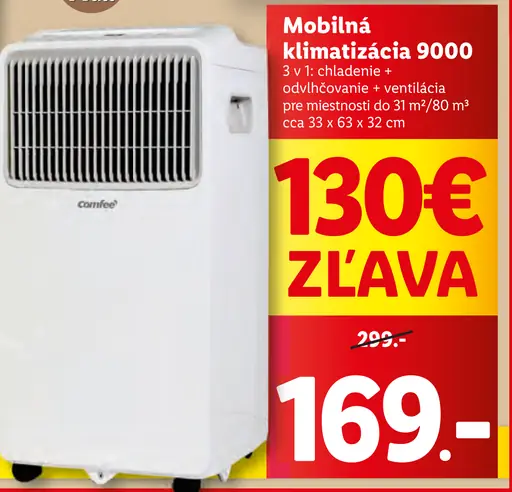 Comfee Mobilná klimatizácia 9000 3 v 1