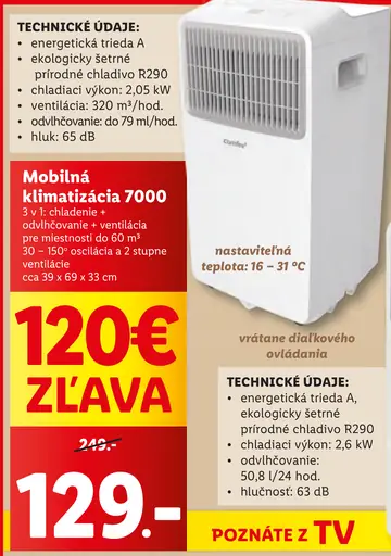 Comfee Mobilná klimatizácia 7000 3 v 1