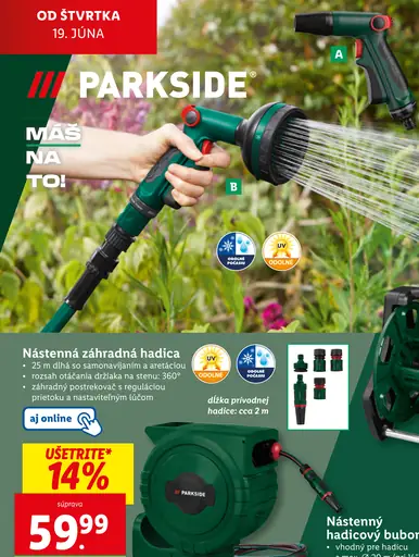 Parkside záhradná hadica súprava