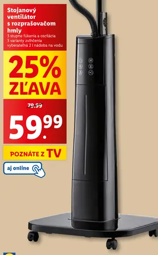 Stojanový ventilátor s rozprašovačom hmly