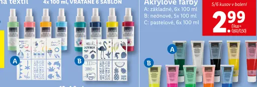 Spreje/fixky na textil