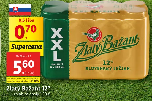 Zlatý Bažant Pivo plechovka