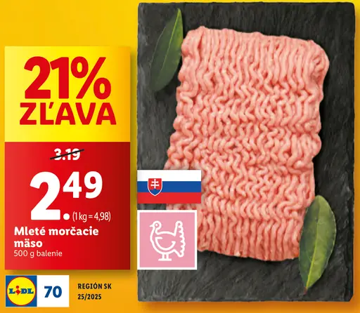 Mleté morčacie mäso