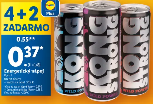 KONG Strong energetický nápoj plechovka