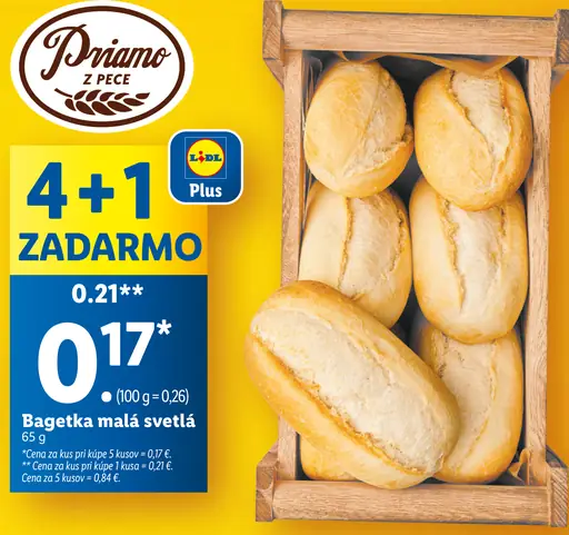 Priamo z pece Bagetka malá svetlá