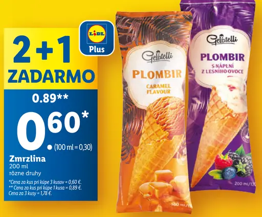 Gelatelli Plombir zmrzlina