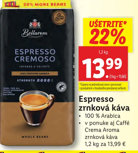 Bellarom Espresso zrnková káva