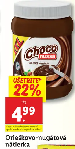 Choco Nussa Orieškovo-nugátová nátierka