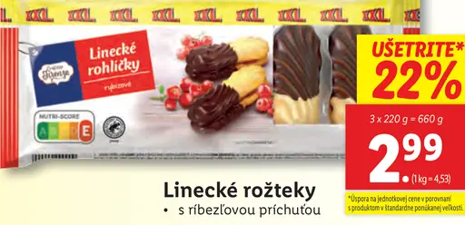 Sondey Linecké rožteky s ríbezľovou príchuťou