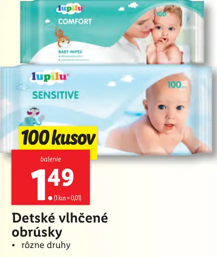 Lupilu Detské vlhčené obrúsky