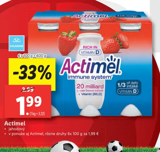 Actimel jahodový