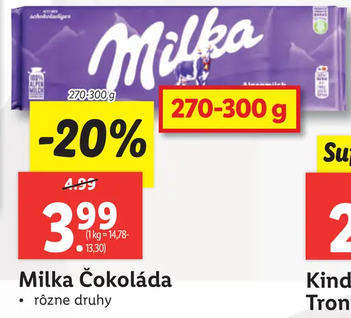 Milka Mliečna čokoláda