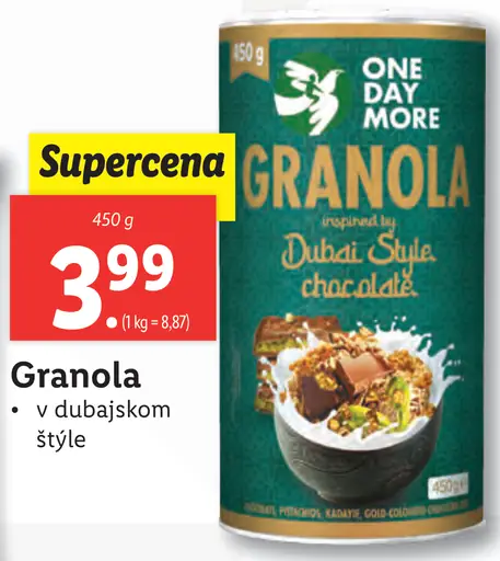 One Day More Granola v dubajskom štýle