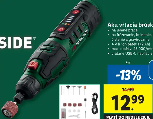 Parkside Aku vŕtacia brúška 4 V