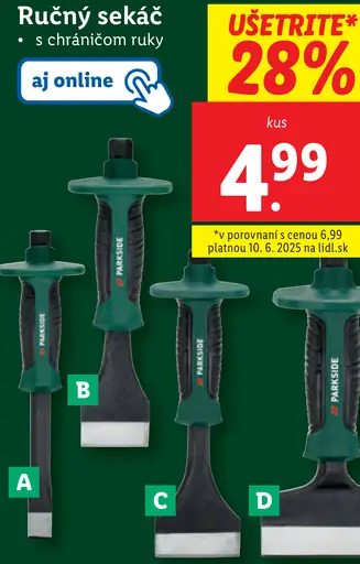 Parkside ručný sekáč s chráničom ruky