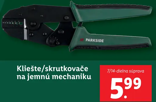 Parkside krimpovacie kliešte