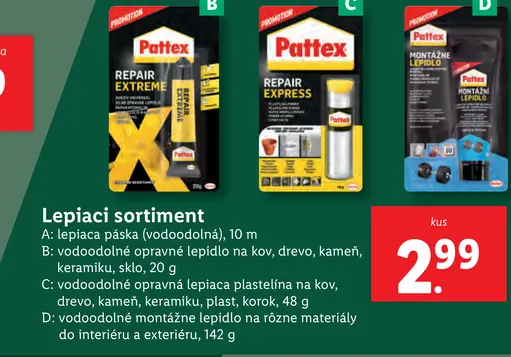 Pattex lepiaci sortiment montážne lepidlo