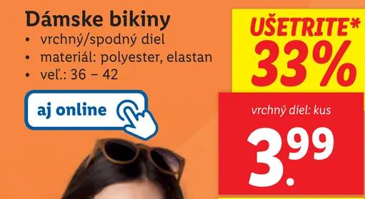 Dámske bikiny vrchný diel