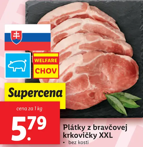 Plátky z bravčového karé XXL