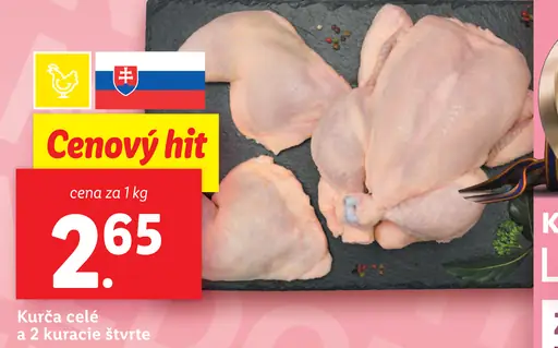 Kurča celé a 2 kuracie štvrté