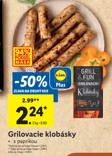 Grilovacie klobásky