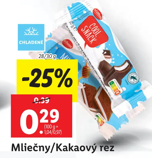 Milbona Mliečny/ Kakaový rez