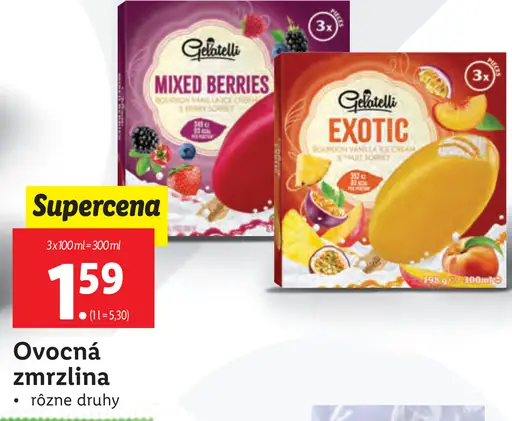 Gelatelli Ovocná zmrzlina
