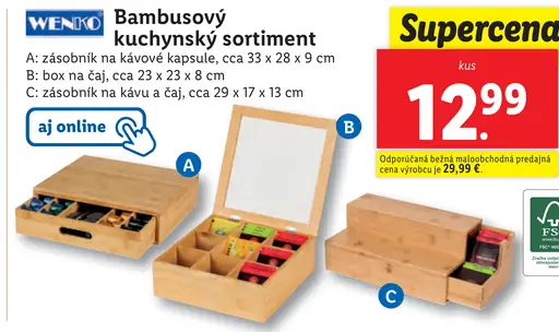 Wenko Bambusový kuchynský sortiment