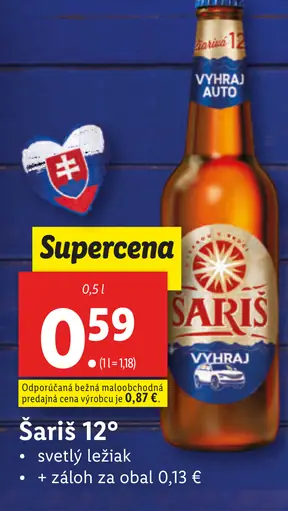 Šariš 12° plechovka