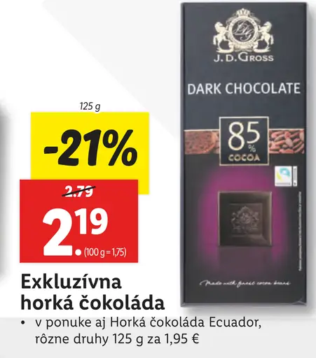 J. D. Gross Exkluzívna horká čokoláda