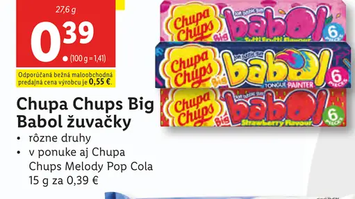 Chupa Chups Big Babol žuvačky