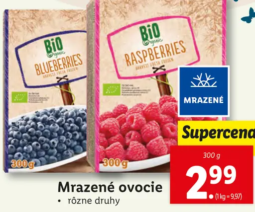 Bio mrazené ovocie