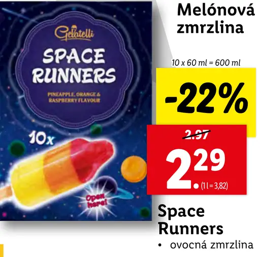 Gelatelli Space Runners ovocná zmrzlina