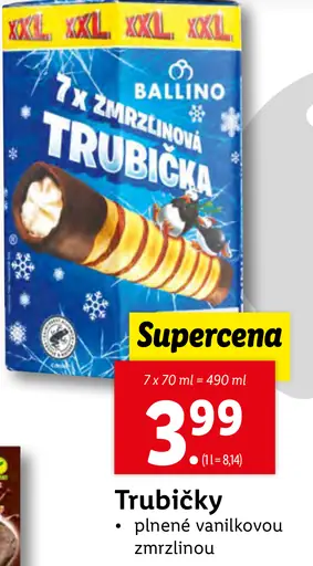 Ballino Trubičky plnené vanilkovou zmrzlinou
